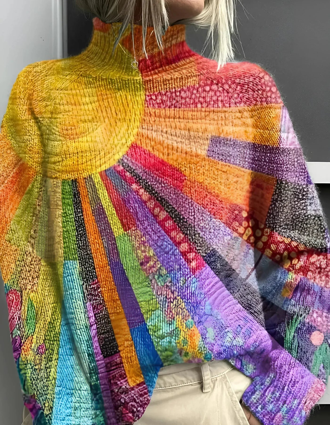 Fana | Vibrant & Colourful Turtleneck Sweater